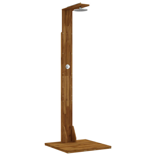 Outdoor Shower 219 cm Solid Acacia Wood and Stainless Steel