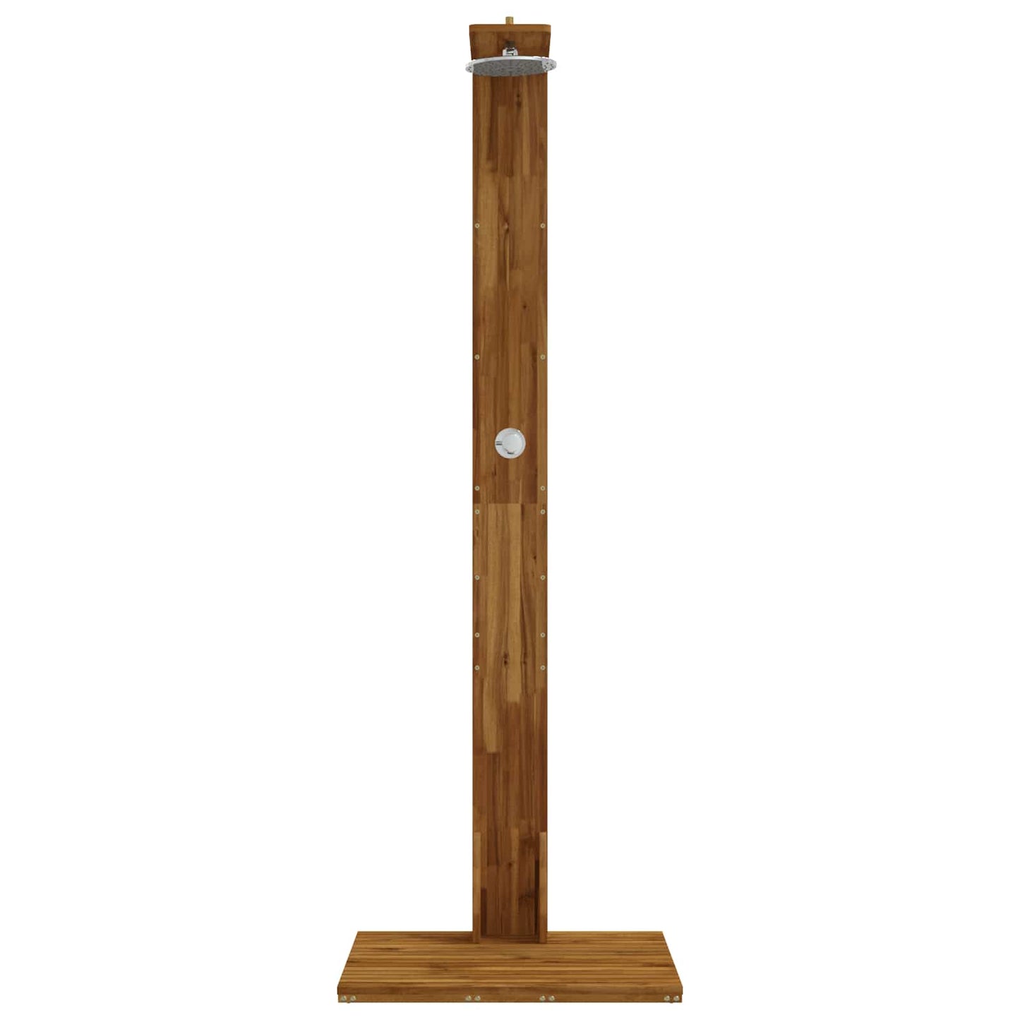 Outdoor Shower 219 cm Solid Acacia Wood and Stainless Steel