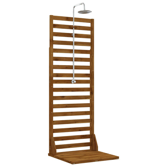 Outdoor Shower 205.5 cm Solid Acacia Wood and Stainless Steel