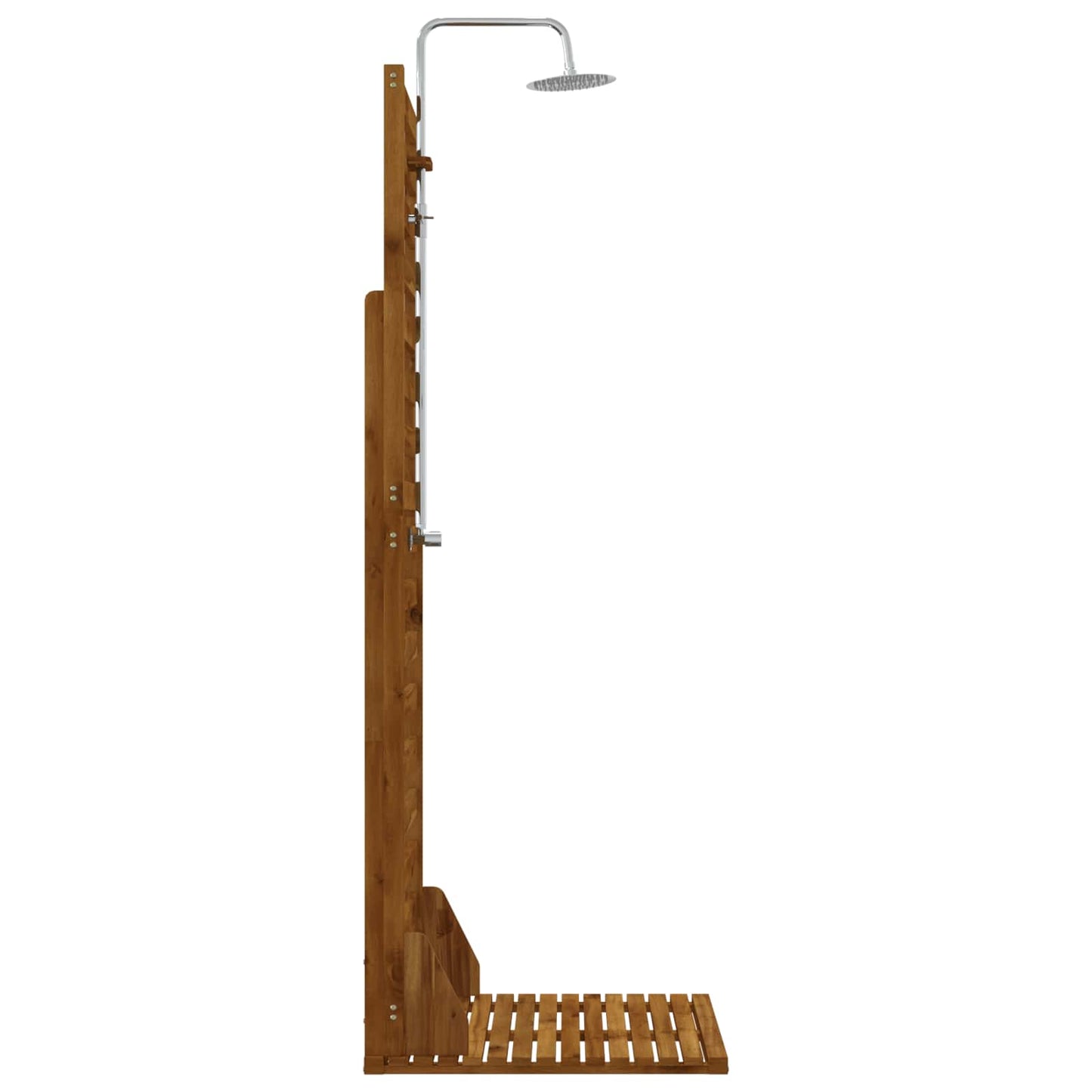 Outdoor Shower 205.5 cm Solid Acacia Wood and Stainless Steel