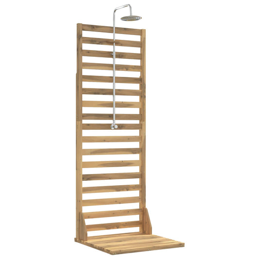 Outdoor Shower 205.5 cm Solid Acacia Wood and Stainless Steel