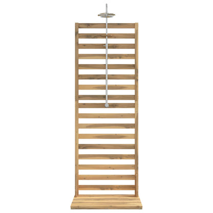 Outdoor Shower 205.5 cm Solid Acacia Wood and Stainless Steel