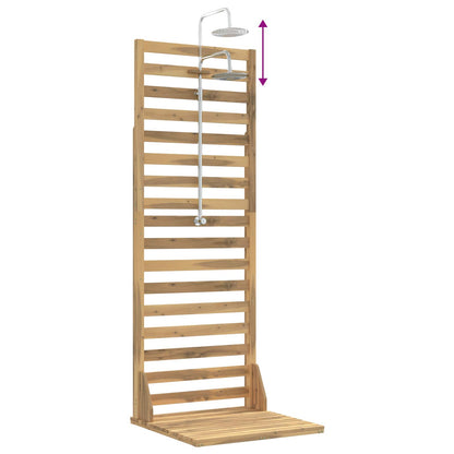 Outdoor Shower 205.5 cm Solid Acacia Wood and Stainless Steel