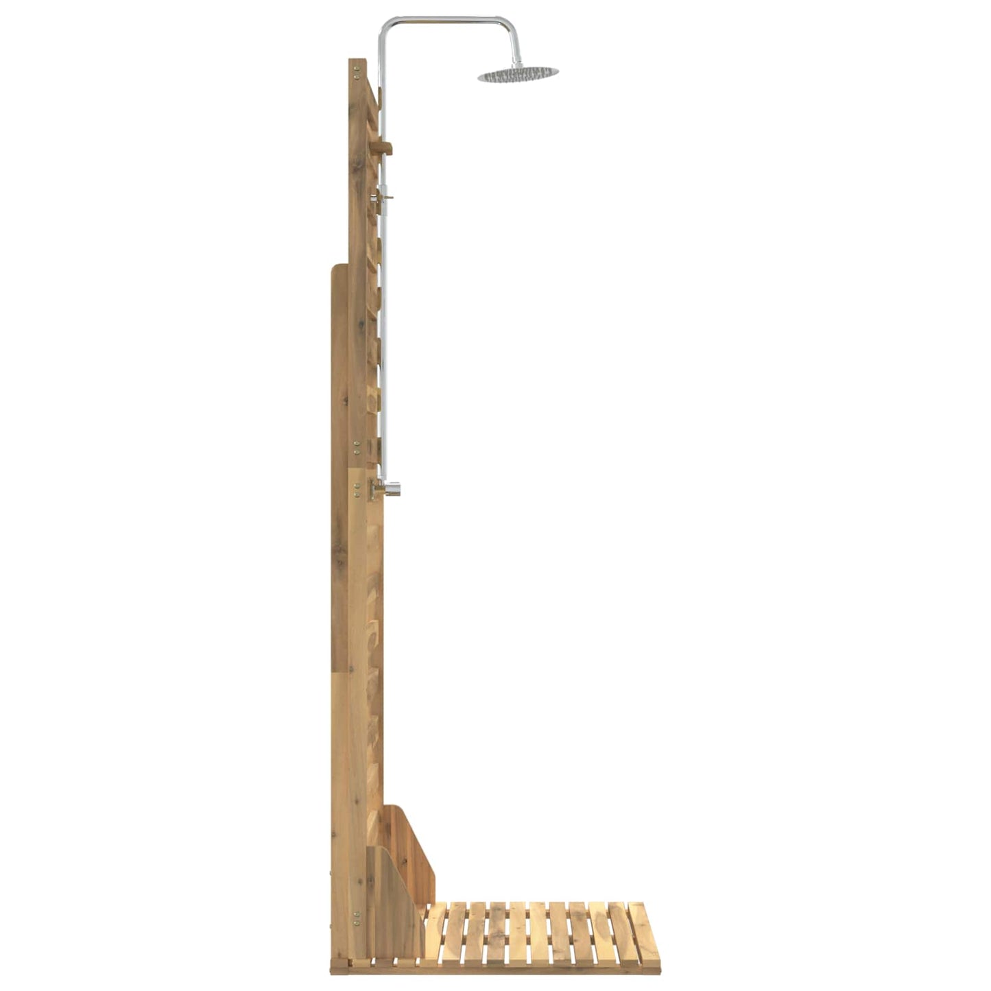 Outdoor Shower 205.5 cm Solid Acacia Wood and Stainless Steel