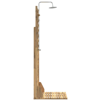 Outdoor Shower 205.5 cm Solid Acacia Wood and Stainless Steel