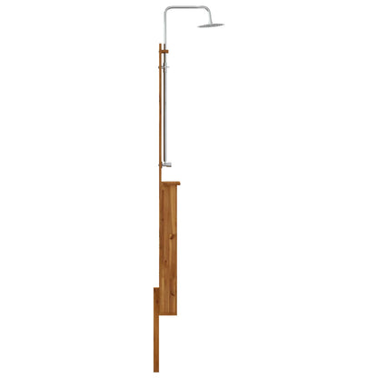 Outdoor Shower 257 cm Solid Acacia Wood and Stainless Steel