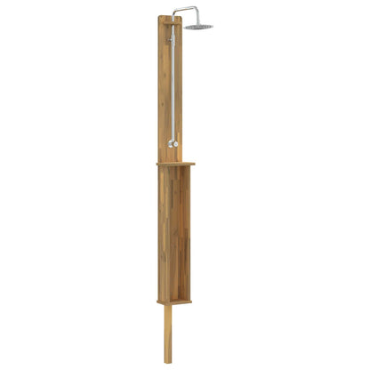 Outdoor Shower 257 cm Solid Acacia Wood and Stainless Steel