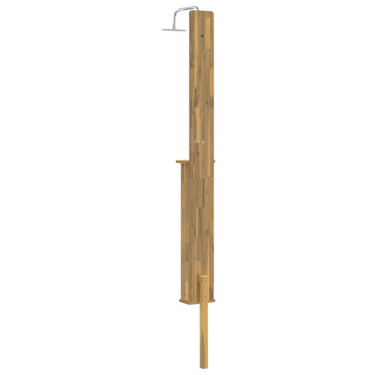 Outdoor Shower 257 cm Solid Acacia Wood and Stainless Steel