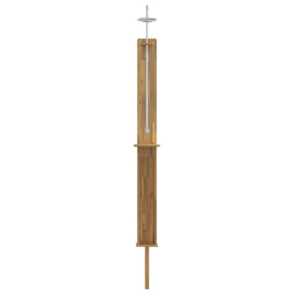 Outdoor Shower 257 cm Solid Acacia Wood and Stainless Steel