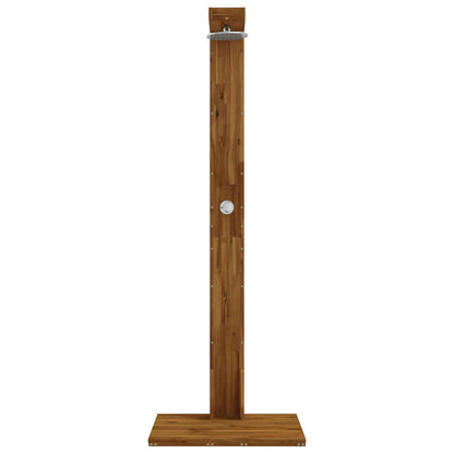 Outdoor Shower 210.5 cm Solid Acacia Wood and Stainless Steel