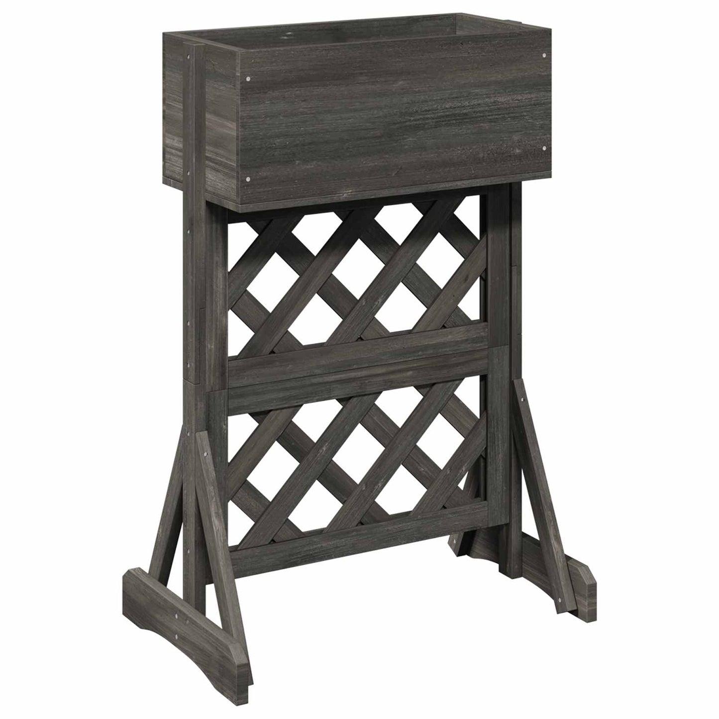 Vertical Garden Trellis Grey 48 x 30 x 70.5 cm Solid Fir Wood