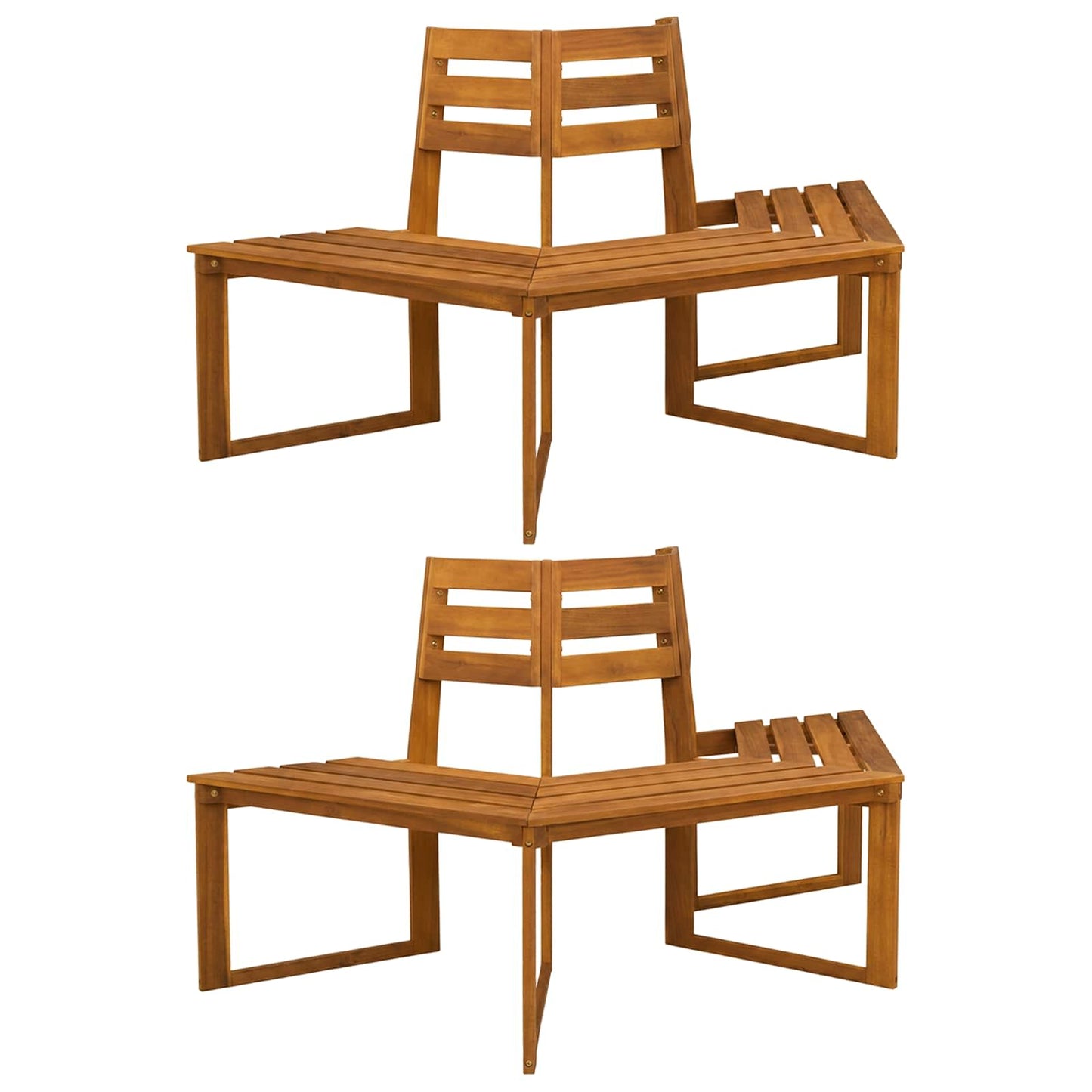 Tree Bench 2 pcs 160 x 140 x 86 cm Solid Acacia Wood Natural