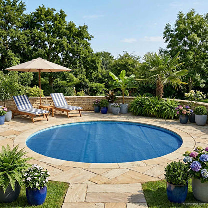 Solar Pool Cover Heavy Quality Ø 527 cm 200 μm Round PE Blue
