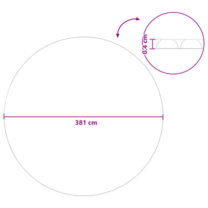 Solar Pool Cover Extra Heavy Ø 381 cm 400 μm Round PE Black