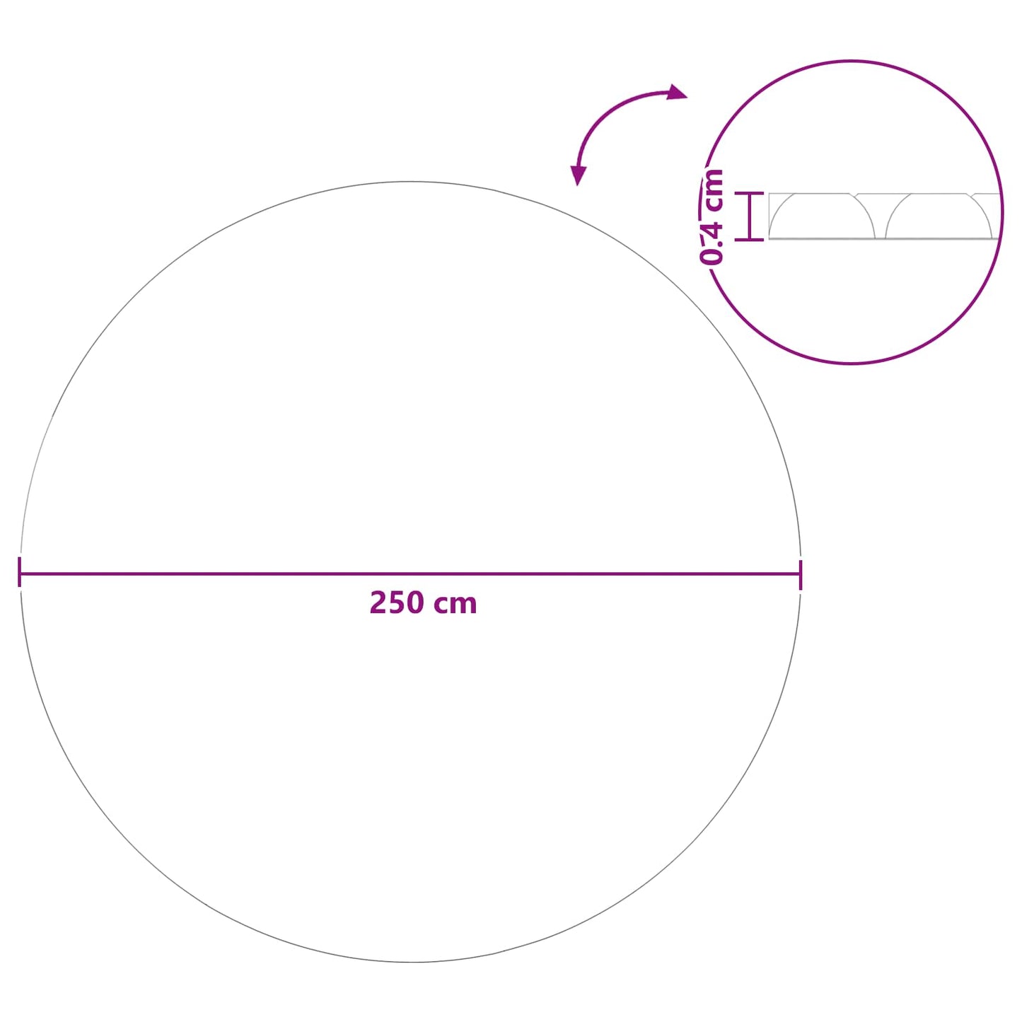 Solar Pool Cover Extra Heavy Ø 250 cm 400 μm Round PE Blue