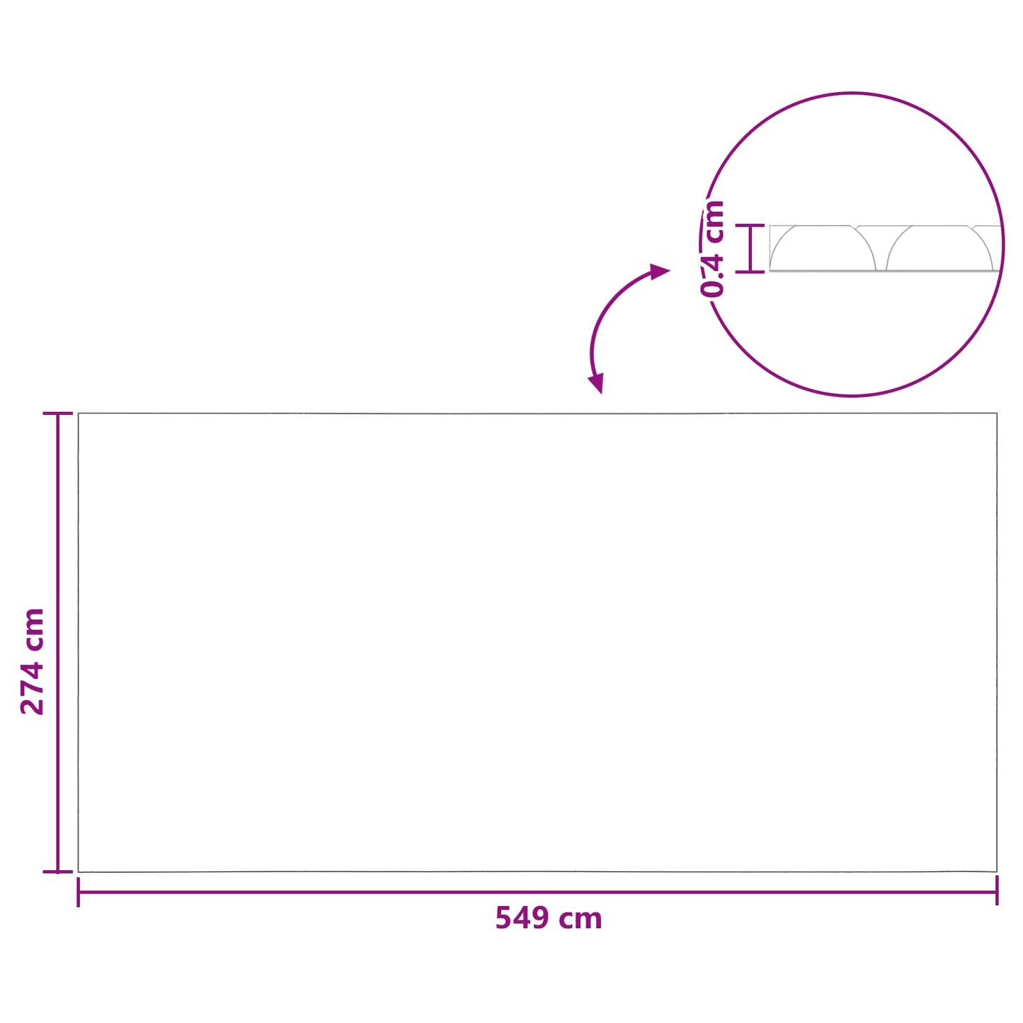 Solar Pool Cover Extra Heavy 549 x 274 cm 400 μm Square PE