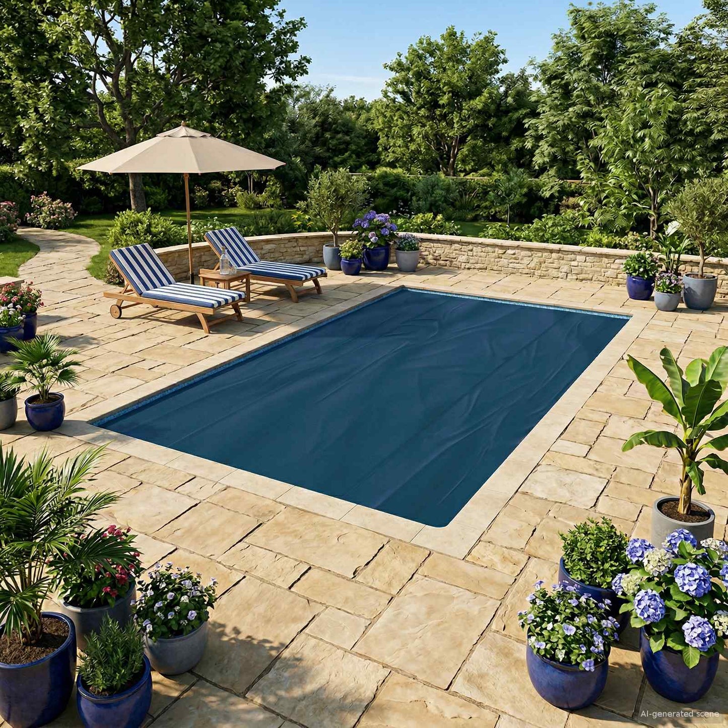 Solar Pool Cover Extra Heavy 600 x 300 cm 400 μm Square PE
