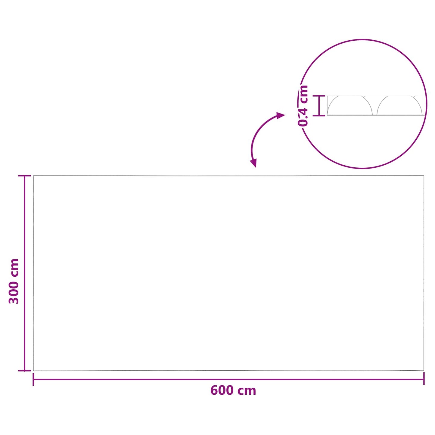 Solar Pool Cover Extra Heavy 600 x 300 cm 400 μm Square PE