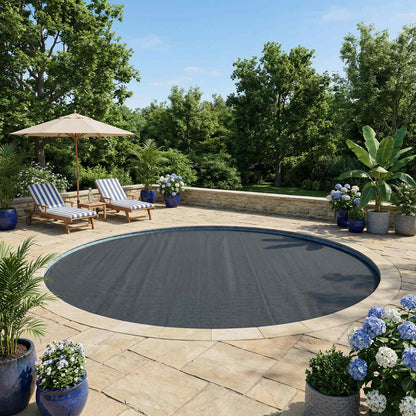 Solar Pool Cover Heavy Quality Ø 600 cm 200 μm Round PE Black