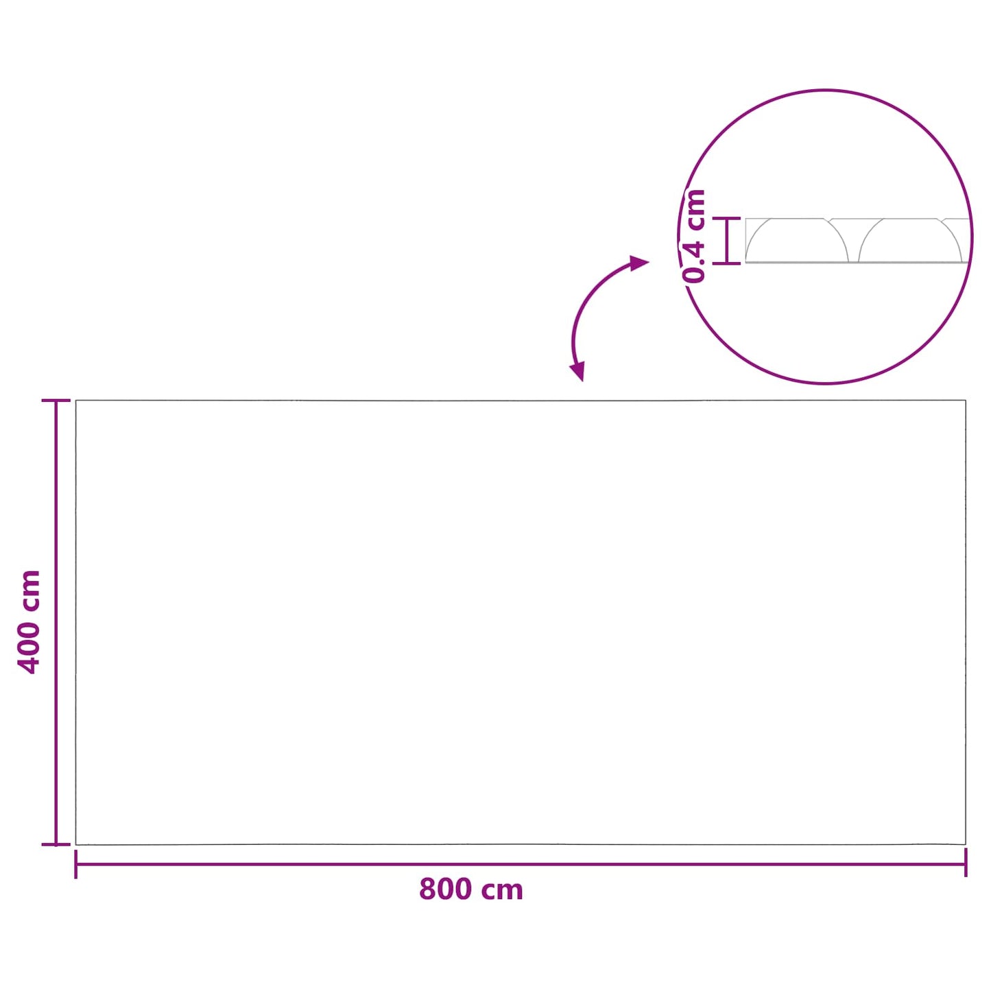 Solar Pool Cover 800 x 400 cm 110 μm Square PE Black