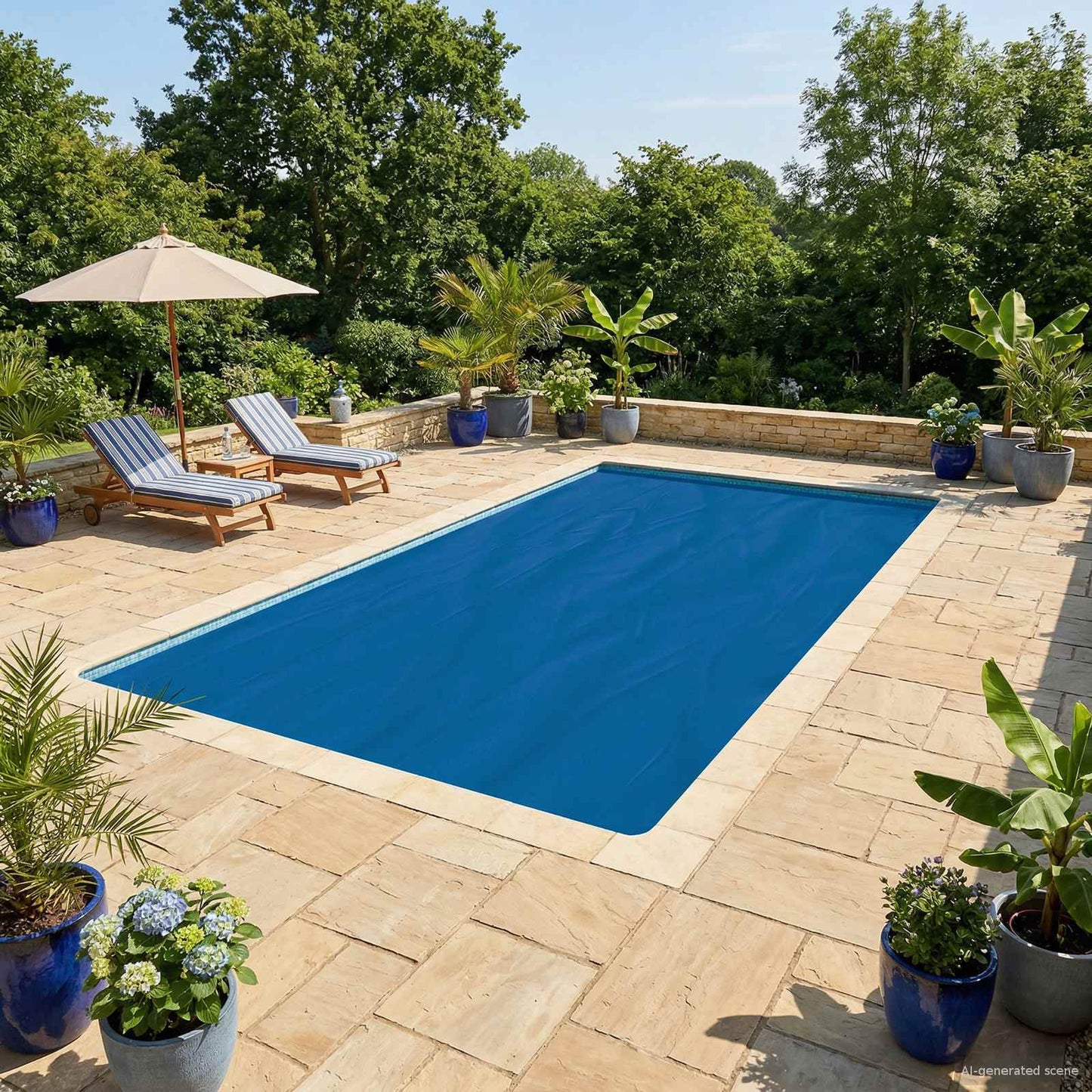 Solar Pool Cover 800 x 400 cm 110 μm Square PE Blue