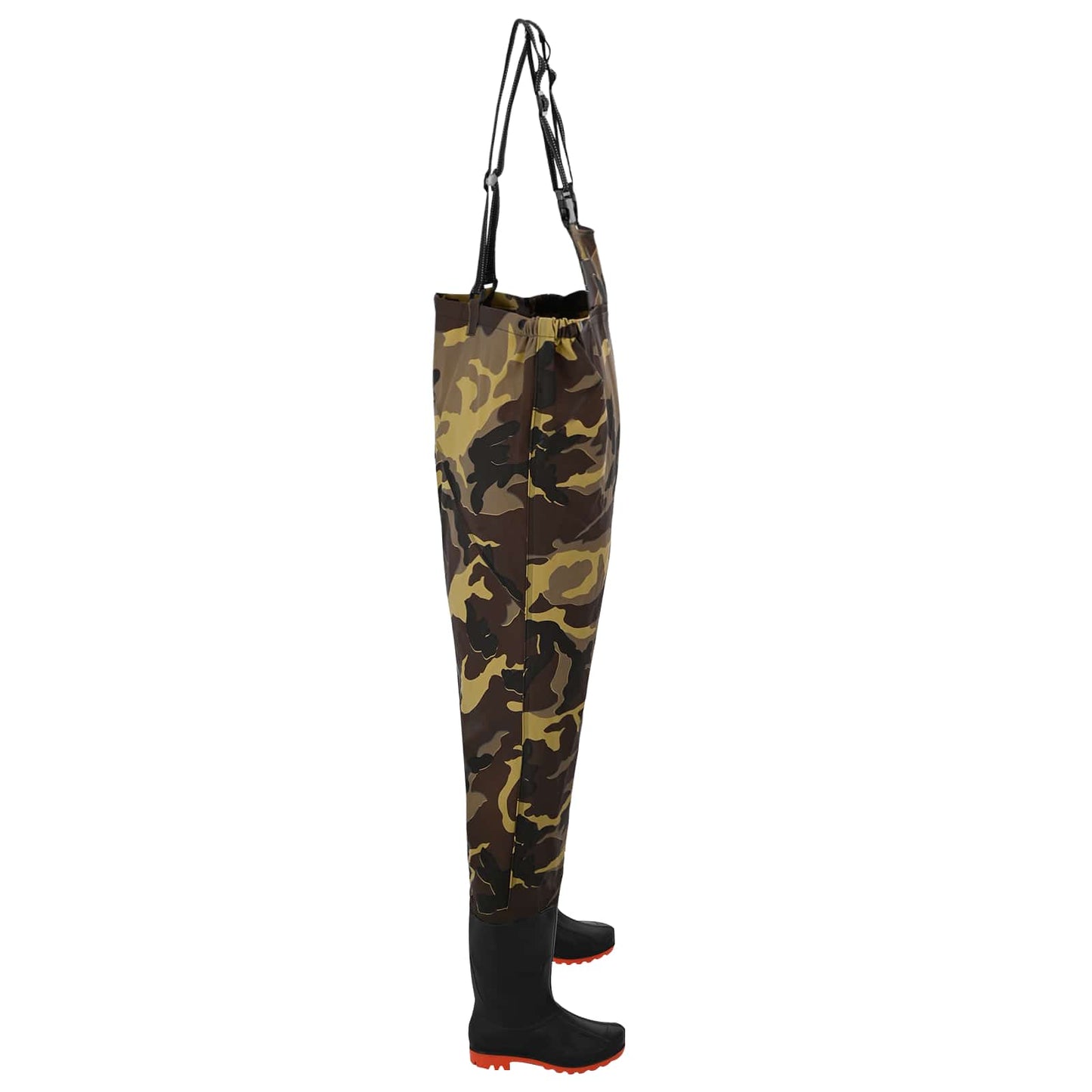 Chest Waders with Boots PVC Coated Polyester Size 38 Camouflage