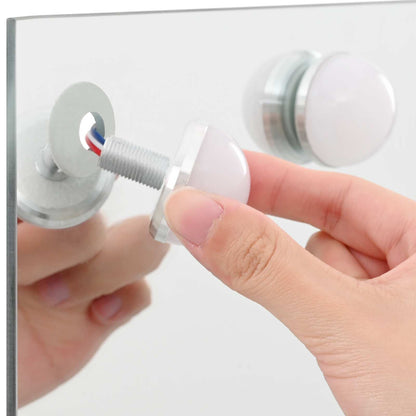 LED Vanity Mirror White 44 x 10 x 53 cm Glass and Steel