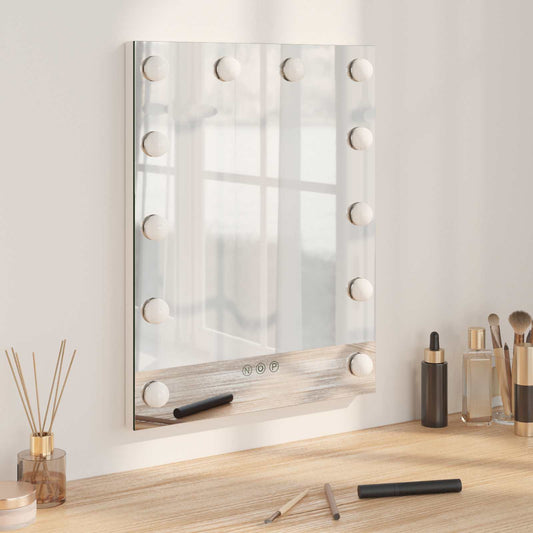 LED Vanity Mirror White 44 x 10 x 53 cm Glass and Steel