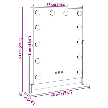 LED Vanity Mirror White 44 x 10 x 53 cm Glass and Steel