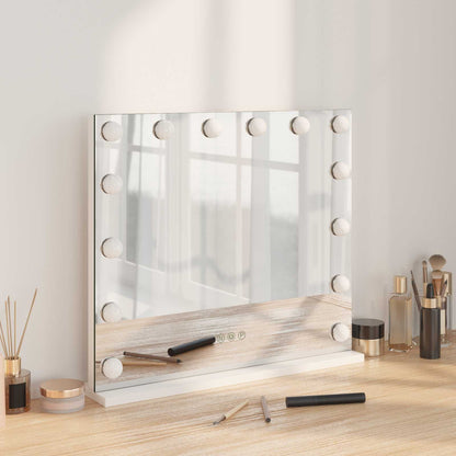 LED Vanity Mirror White 50 x 10 x 44 cm Glass and Steel
