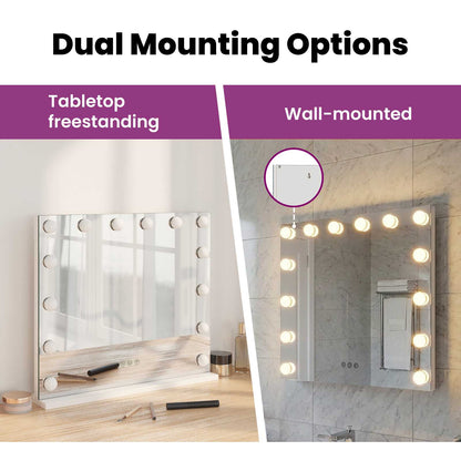 LED Vanity Mirror White 50 x 10 x 44 cm Glass and Steel