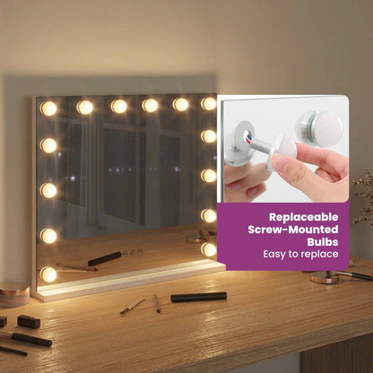 LED Vanity Mirror White 50 x 10 x 44 cm Glass and Steel