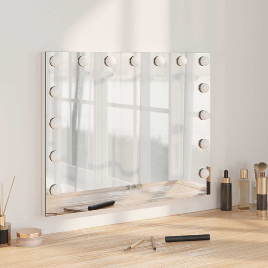 LED Vanity Mirror White 58 x 10 x 47 cm Glass and Steel