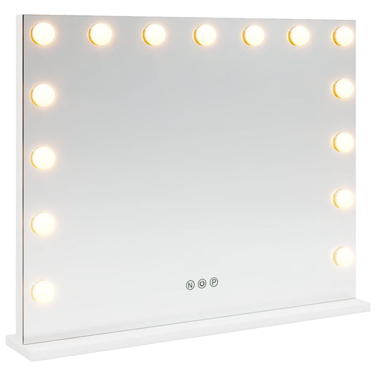 LED Vanity Mirror White 58 x 10 x 47 cm Glass and Steel