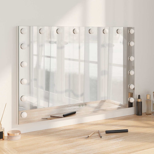 LED Vanity Mirror White 80 x 10 x 52.5 cm Glass and Steel