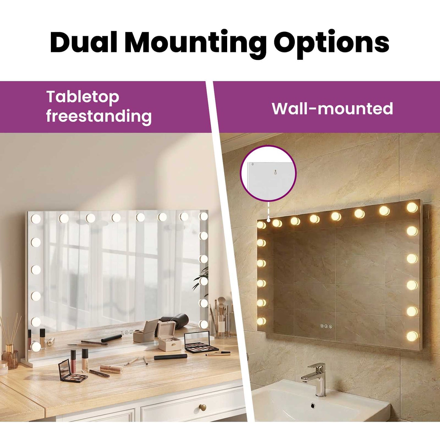 LED Vanity Mirror White 80 x 10 x 52.5 cm Glass and Steel