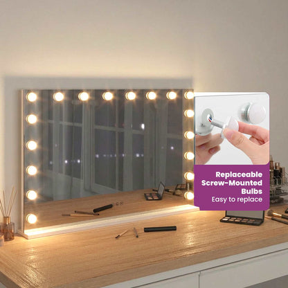 LED Vanity Mirror White 80 x 10 x 52.5 cm Glass and Steel