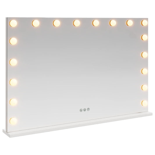 LED Vanity Mirror White 80 x 10 x 52.5 cm Glass and Steel