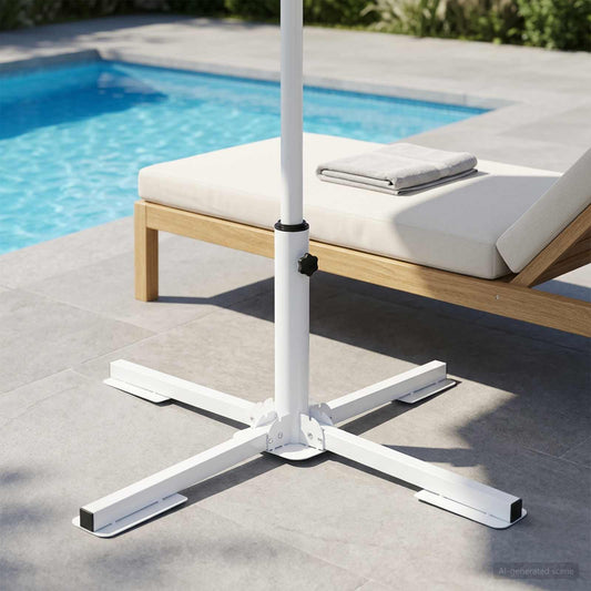 Parasol Stand White Steel
