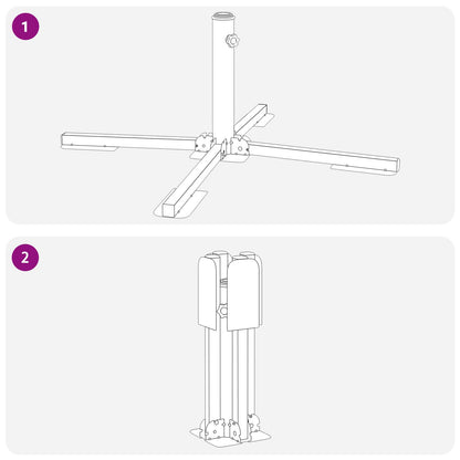 Parasol Stand White Steel