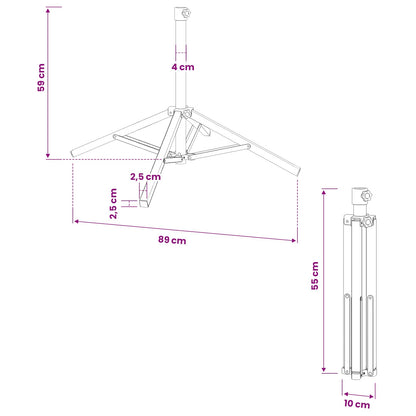 Parasol Stand White Steel for 25-32 mm Pole