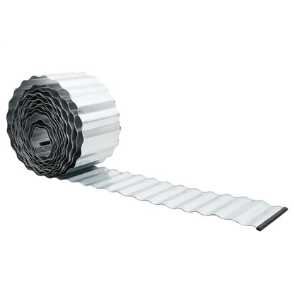 Lawn Edging 5 m x 10 cm Galvanised Steel Silver