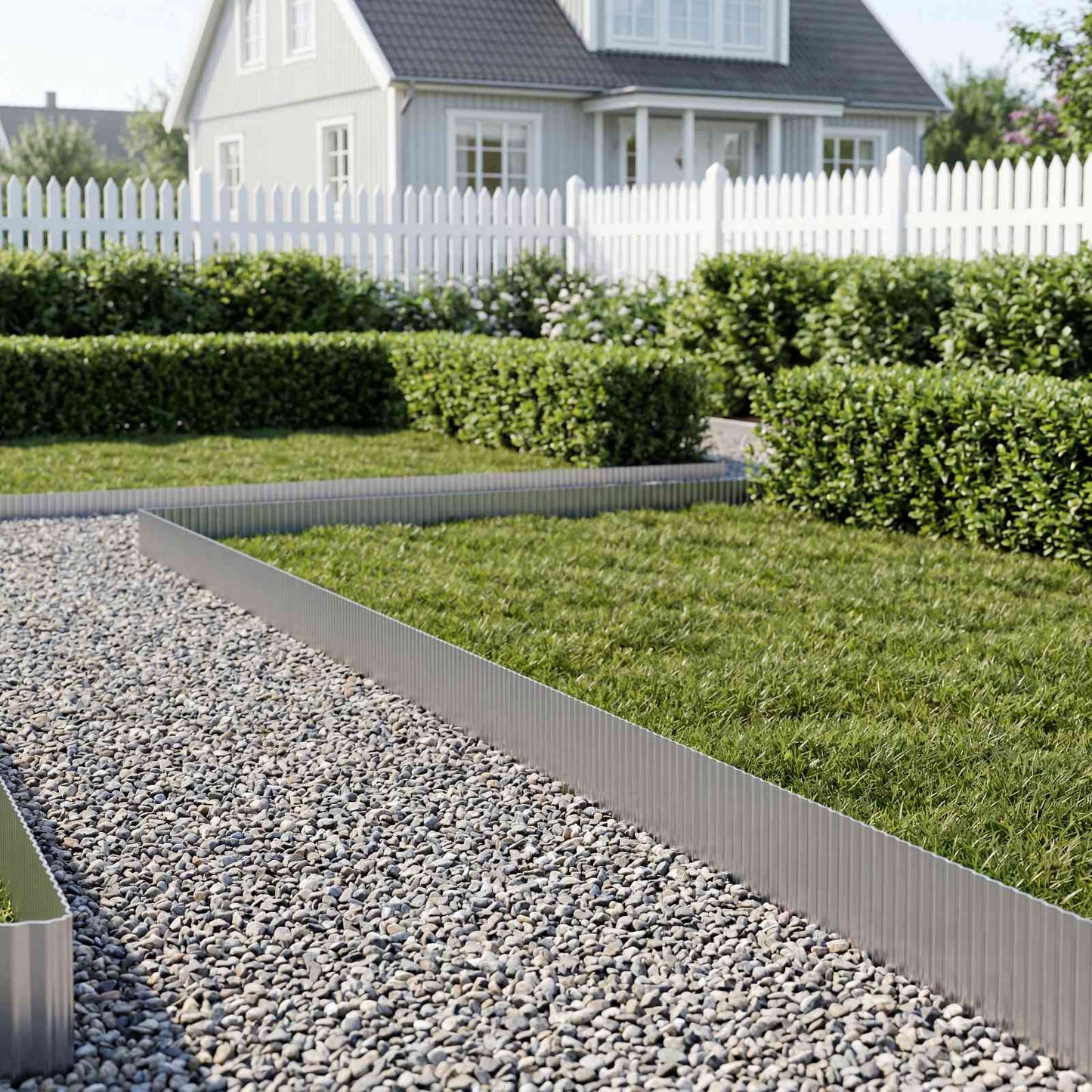Lawn Edging 5 m x 15 cm Galvanised Steel Silver