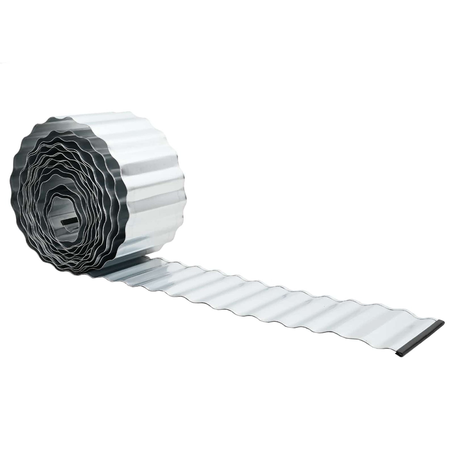 Lawn Edging 5 m x 25 cm Galvanised Steel Silver