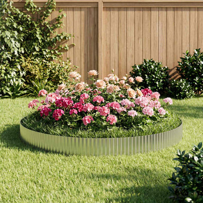 Lawn Edging 10 m x 10 cm Galvanised Steel Silver