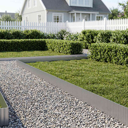 Lawn Edging 10 m x 30 cm Galvanised Steel Silver
