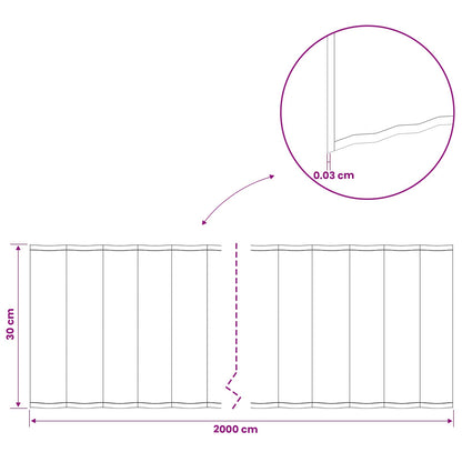 Lawn Edging 20 m x 30 cm Galvanised Steel Silver