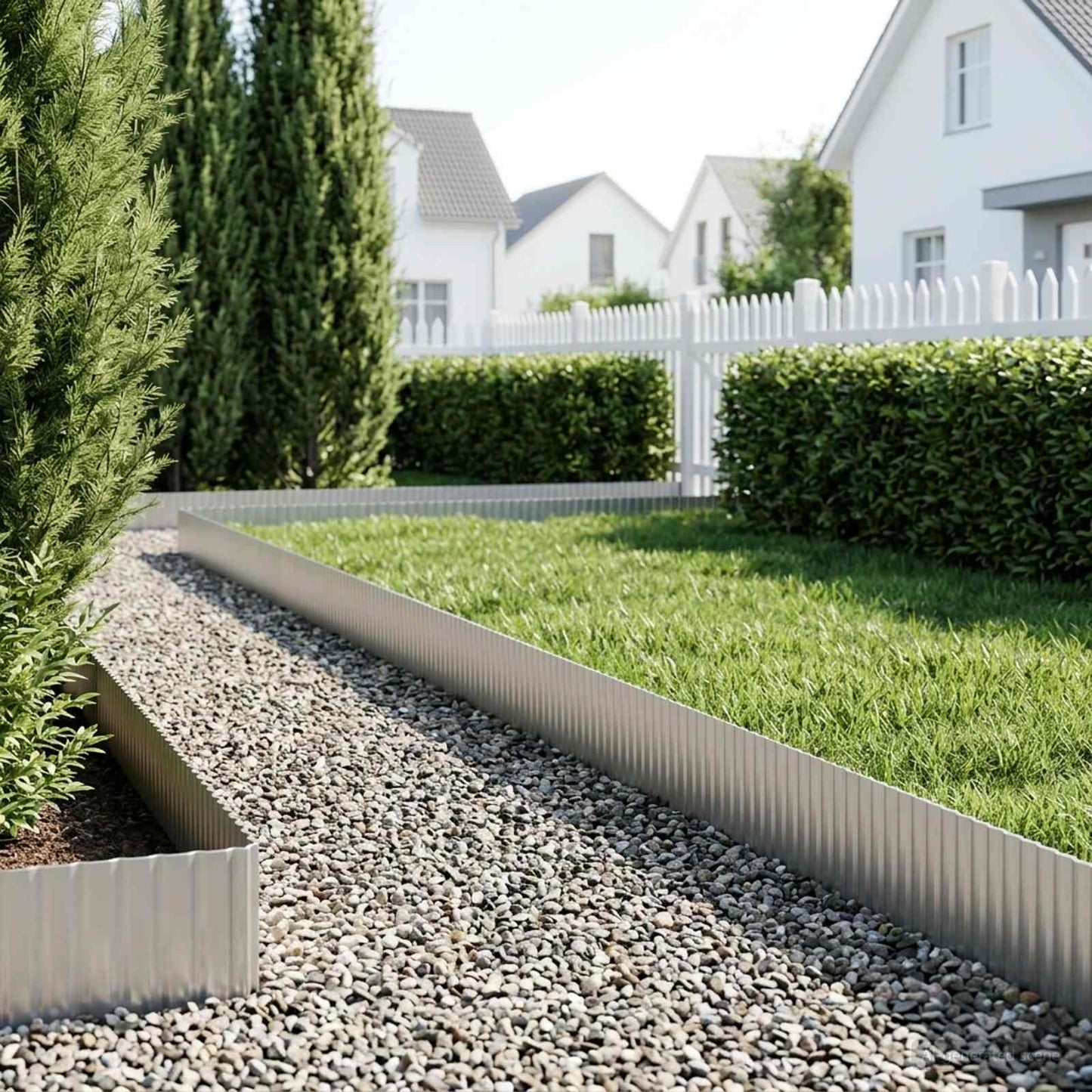 Lawn Edging 10 m x 10 cm Galvanised Steel Silver