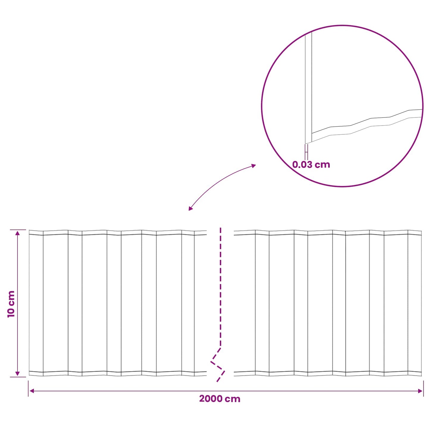 Lawn Edging 20 m x 10 cm Galvanised Steel Silver