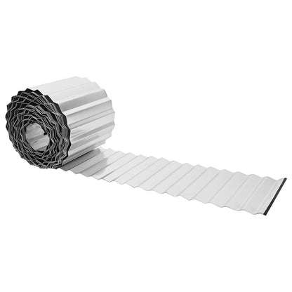 Lawn Edging 20 m x 25 cm Galvanised Steel Silver